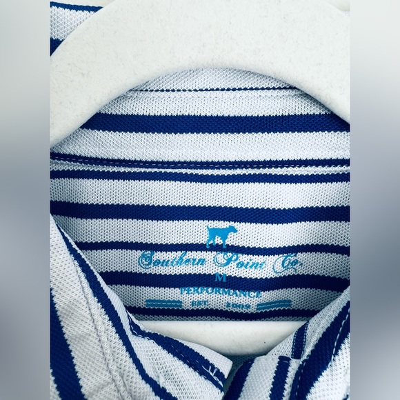 Southern Point Boys Performance Polo blue stripe M - Picture 2 of 6